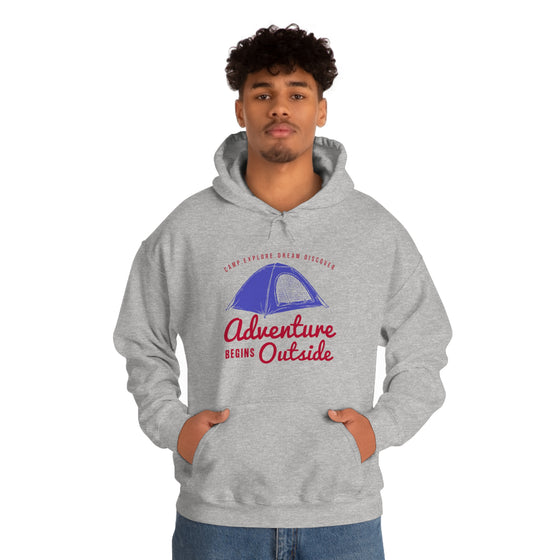 Chill Stitch – Outside Your Tent Adventure - Unisex Hooded Hoodie Sweatshirt – Embrace Your Vibe