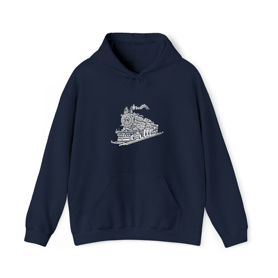 Abstract Sweatshirt | Train Locomotive Song Music Notes | Abstract Unisex Hooded Hoodie Sweatshirt
