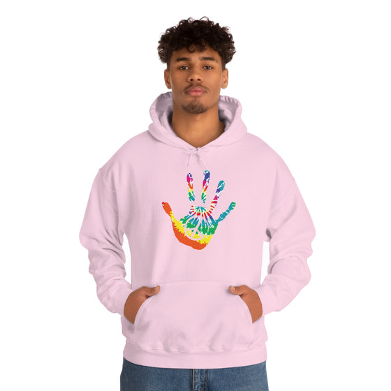 Chill Stitch –Tie-dye Peace Hand - Unisex Hooded Hoodie Sweatshirt – Embrace Your Vibe
