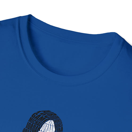 Michael Jordan Basketball |  Unisex Soft Style Tee T-Shirt  | Calligram Word Design