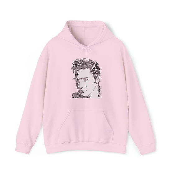 Elvis Presley Music Rock Roll | Unisex Hooded Hoodie Sweatshirt | Embrace Your Vibe | Calligram Word Design