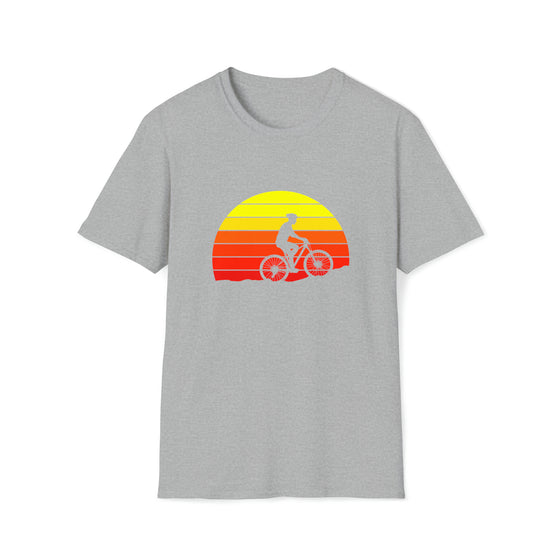 Bike Shirt | MTB Mountain Bike Sunrise Ride Biking  | Unisex Soft Style Tee T-Shirt