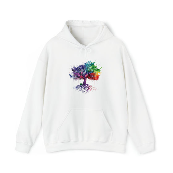 Hippie Sweatshirt | Tree of Life Watercolor Flowing Color V2 | Unisex Hooded Hoodie Sweatshirt