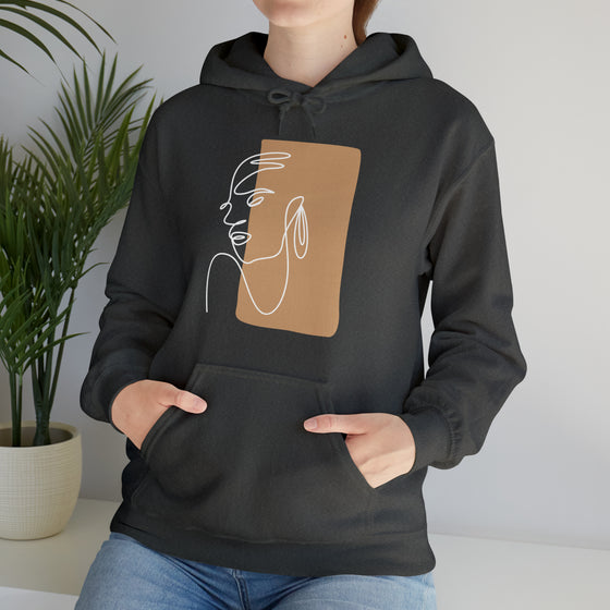 Abstract Shapes V7 Face Sketch | Abstract | Minimalist | Modern  Unisex Hooded Hoodie Sweatshirt | Embrace Your Vibe