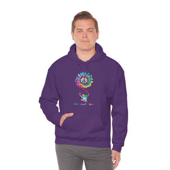 Chill Stitch – Peace Live Frog Tie-Dye - Unisex Hooded Hoodie Sweatshirt – Embrace Your Vibe
