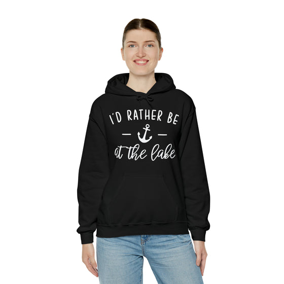 Rather Be at Lake Boating Sweatshirt | Unisex Hooded Hoodie Sweatshirt