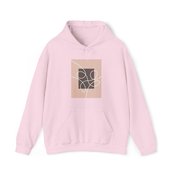 Abstract Shapes V13 Boxed Line Art  | Abstract | Minimalist | Modern | Unisex Hooded Hoodie Sweatshirt | Embrace Your Vibe