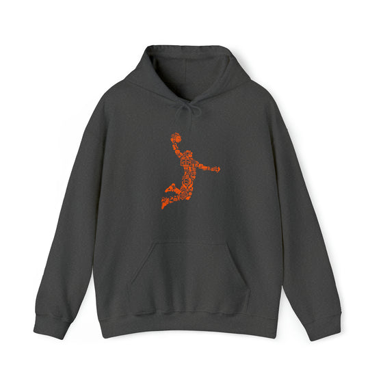 Basketball Player Sports Hoops | Abstract | Minimalist | Modern | Unisex Hooded Hoodie Sweatshirt | Embrace Your Vibe