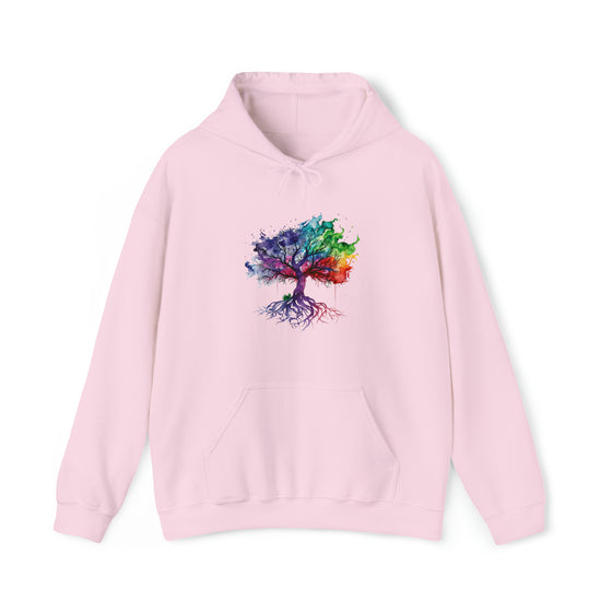 Hippie Sweatshirt | Tree of Life Watercolor Flowing Color V2 | Unisex Hooded Hoodie Sweatshirt