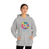 Chill Stitch – Sunflower Rainbow Peace - Unisex Hooded Hoodie Sweatshirt – Embrace Your Vibe