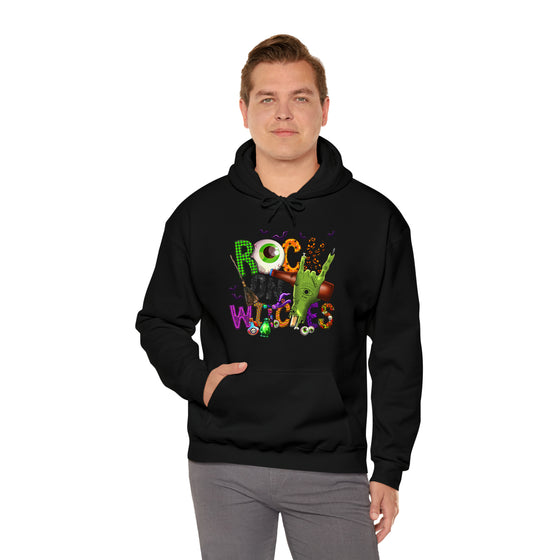 Halloween Sweatshirt | Rock On Witches | Unisex Hooded Hoodie Sweatshirt