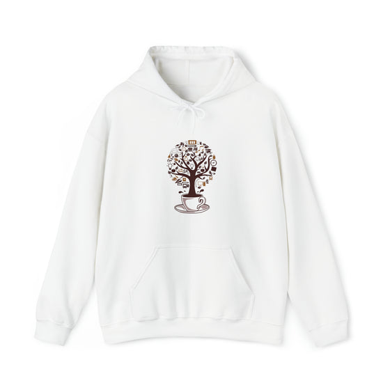 Coffee Tree Life Sweatshirt | Abstract | Minimalist | Modern | Unisex Hooded Hoodie Sweatshirt | Embrace Your Vibe