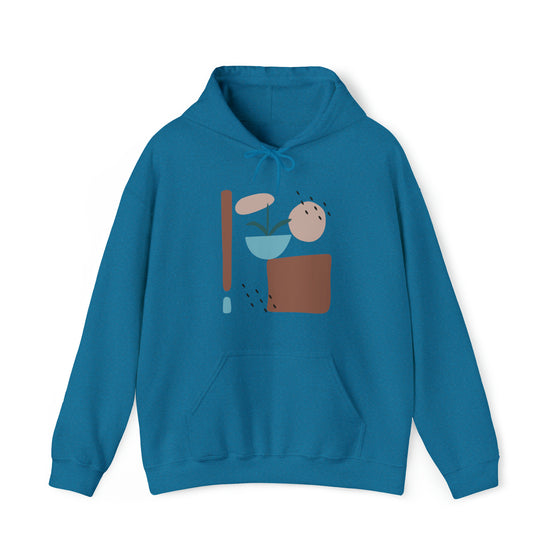 Abstract Shapes V11 Flower Pot Sun Rain | Abstract | Minimalist | Modern | Unisex Hooded Hoodie Sweatshirt | Embrace Your Vibe