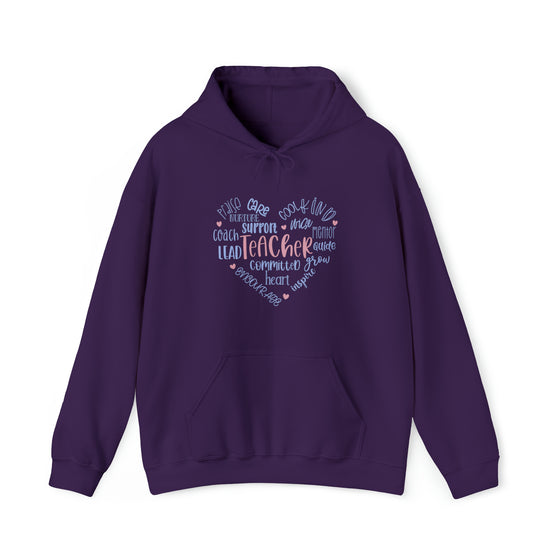 Teacher Life Sweatshirt | Teaching Traits Heart | Unisex Hooded Hoodie Sweatshirt