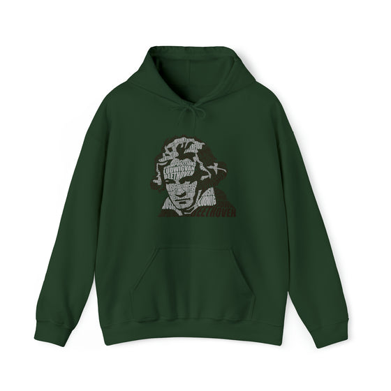 Ludwig van Beethoven Symphony Music | Unisex Hooded Hoodie Sweatshirt | Embrace Your Vibe | Calligram Word Design