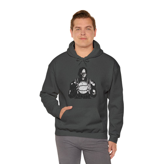 Michael Jordan Basketball | Unisex Hooded Hoodie Sweatshirt  | Calligram Word Design
