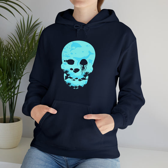 Dead Sea Skull Oceanography Sweatshirt | Abstract | Unisex Hooded Hoodie Sweatshirt