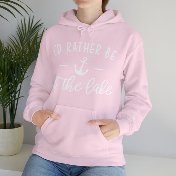 Rather Be at Lake Boating Sweatshirt | Unisex Hooded Hoodie Sweatshirt