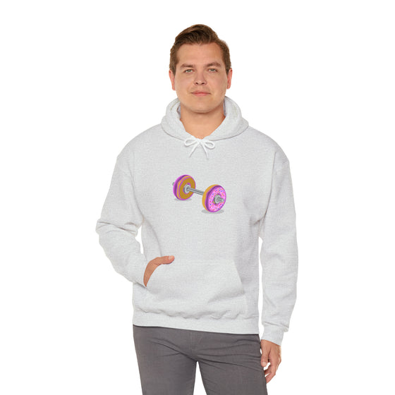 Doughnut Barbell Foodie Sweatshirt | Abstract Unisex Hooded Hoodie Sweatshirt