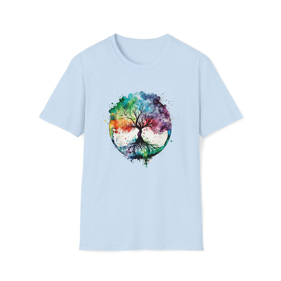 Boho Shirt | Watercolor Tree of Life Color Explosion V1 Outdoor Life | Unisex Soft style T-Shirt