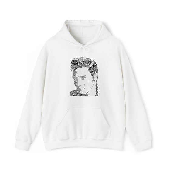 Elvis Presley Music Rock Roll | Unisex Hooded Hoodie Sweatshirt | Embrace Your Vibe | Calligram Word Design