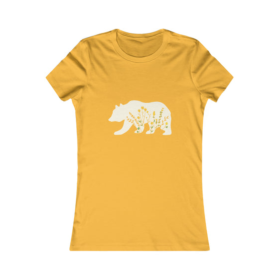 Bear Wildflowers Wilderness Camping Nature | Women’s Bella Canvas | Mama Bear | Soft Style Tee T-Shirt | Embrace Your Vibe