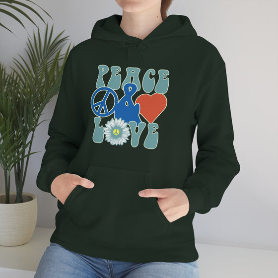 Chill Stitch – Peace & Love - Unisex Hooded Hoodie Sweatshirt – Embrace Your Vibe