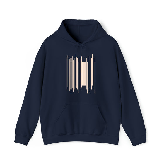 Abstract Shapes V26 Line Bar Code | Abstract | Minimalist | Modern  Unisex Hooded Hoodie Sweatshirt | Embrace Your Vibe