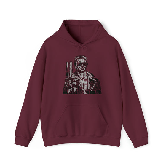Terminator Movie | Unisex Hooded Hoodie Sweatshirt  | Calligram Word Design