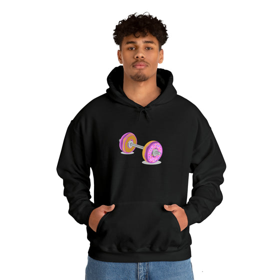 Doughnut Barbell Foodie Sweatshirt | Abstract Unisex Hooded Hoodie Sweatshirt