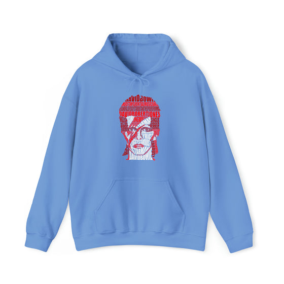 David Bowie | Unisex Hooded Hoodie Sweatshirt | Embrace Your Vibe | Calligram Word Design
