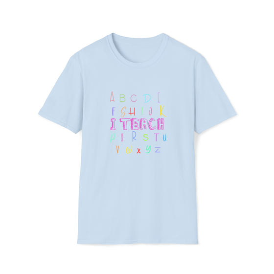 Teacher Shirt | Elementary Teach Letters | Unisex Soft Style Tee T-Shirt