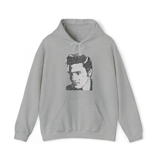 Elvis Presley Music Rock Roll | Unisex Hooded Hoodie Sweatshirt | Embrace Your Vibe | Calligram Word Design