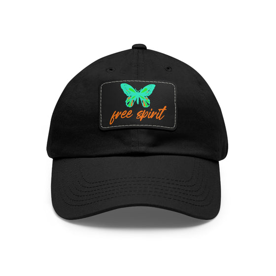 Free Spirit Butterfly Hat | Leather Patch Baseball Cap