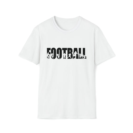 Football Gridiron Shirt | Sporting Name Athlete Silhouettes | Unisex Soft Style T-Shirt