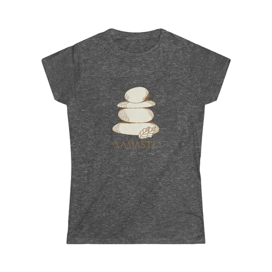 Yoga Namaste Stacked Stones |  Women's Soft style Tee | Embrace Your Vibe