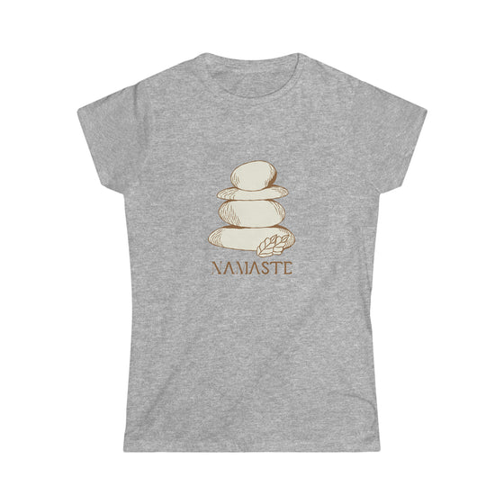 Yoga Namaste Stacked Stones |  Women's Soft style Tee | Embrace Your Vibe