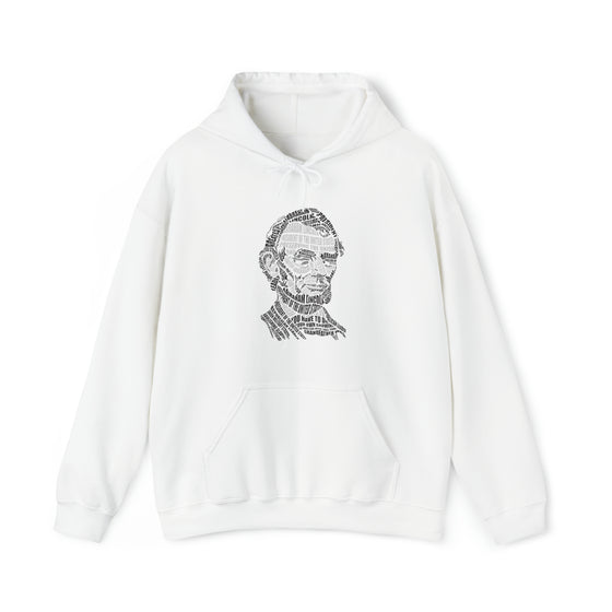 Abraham Lincoln | Unisex Hooded Hoodie Sweatshirt | Embrace Your Vibe | Calligram Word Design
