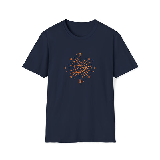 Abstract Mystical Bird Shapes V36  |  Unisex Soft Style Tee T-Shirt |  Embrace Your Vibe