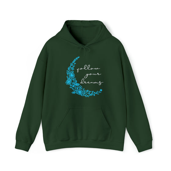 Boho Follow Your Dreams Moon Crescent | Unisex Hooded Hoodie Sweatshirt | Embrace Your Vibe