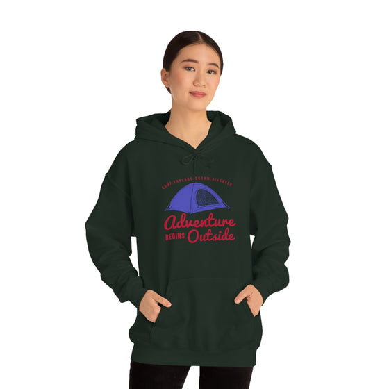 Chill Stitch – Outside Your Tent Adventure - Unisex Hooded Hoodie Sweatshirt – Embrace Your Vibe