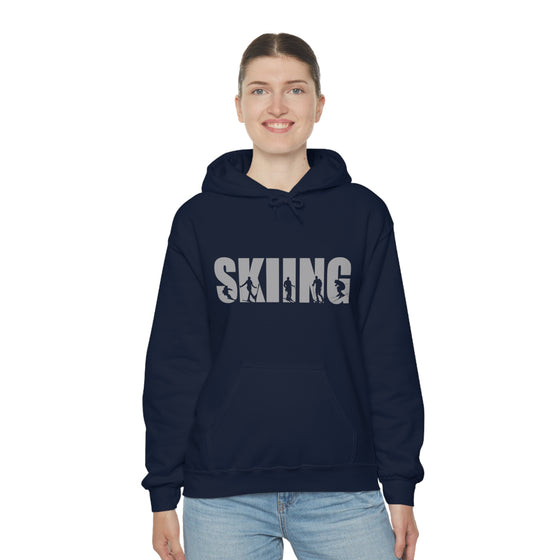 Chill Stitch – Skiing Sport - Unisex Hooded Hoodie Sweatshirt – Embrace Your Vibe