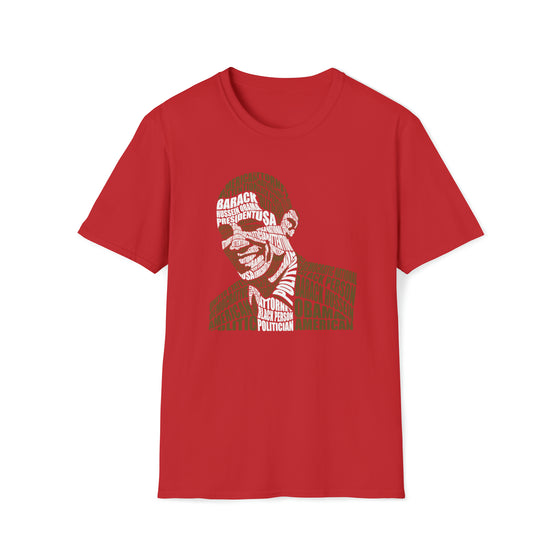 Barack Obama President | Unisex Soft Style Tee T-Shirt | Embrace Your Vibe | Calligram Word Design