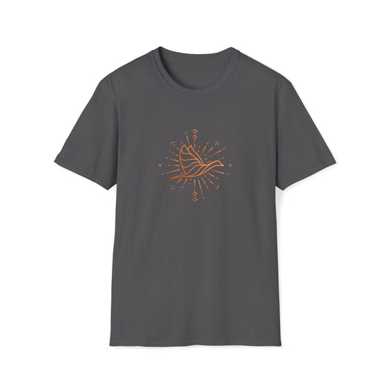 Abstract Mystical Bird Shapes V36  |  Unisex Soft Style Tee T-Shirt |  Embrace Your Vibe