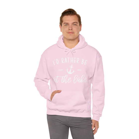 Rather Be at Lake Boating Sweatshirt | Unisex Hooded Hoodie Sweatshirt