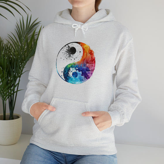 Yoga Hoodie | Yin Yang Sign V1 Watercolor | Unisex Hooded Hoodie Sweatshirt