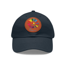  Hat | Peace Flower Hippie | Circle Leather Patch Baseball Cap