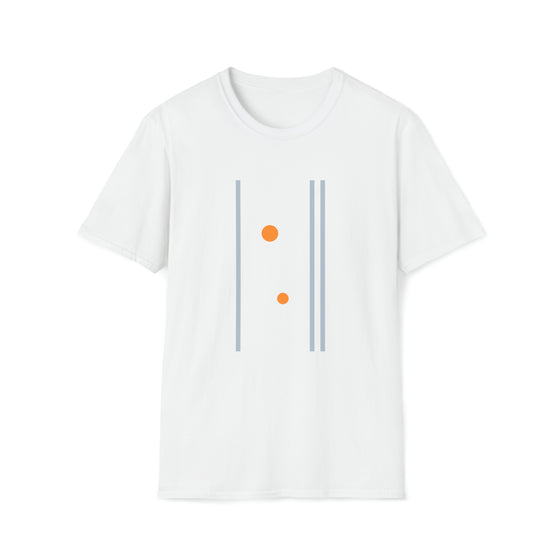 Abstract Bar Lines Trapped Dots Shapes V23  |  Unisex Soft Style Tee T-Shirt | Embrace Your Vibe