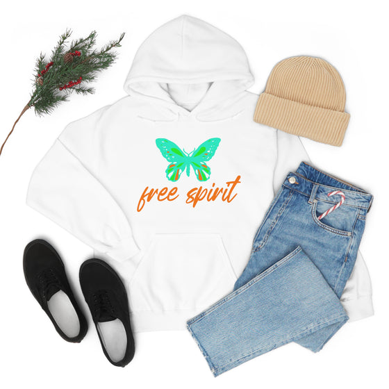 Chill Stitch – Free Spirit Butterfly - Unisex Hooded Hoodie Sweatshirt – Embrace Your Vibe