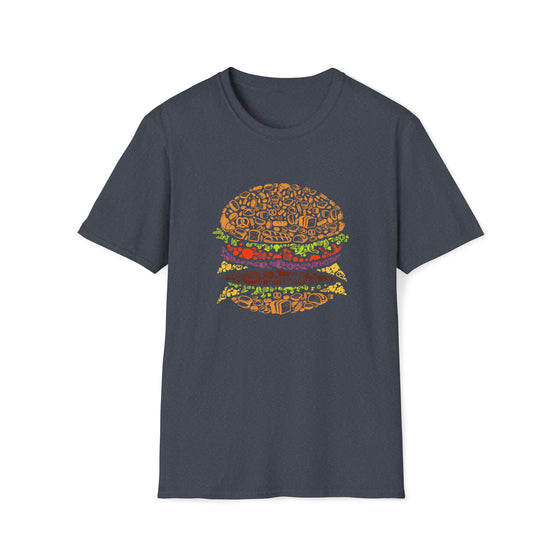 Burger Food Foodie | Abstract | Minimalist | Modern | Unisex Soft Style Tee T-Shirt | Embrace Your Vibe